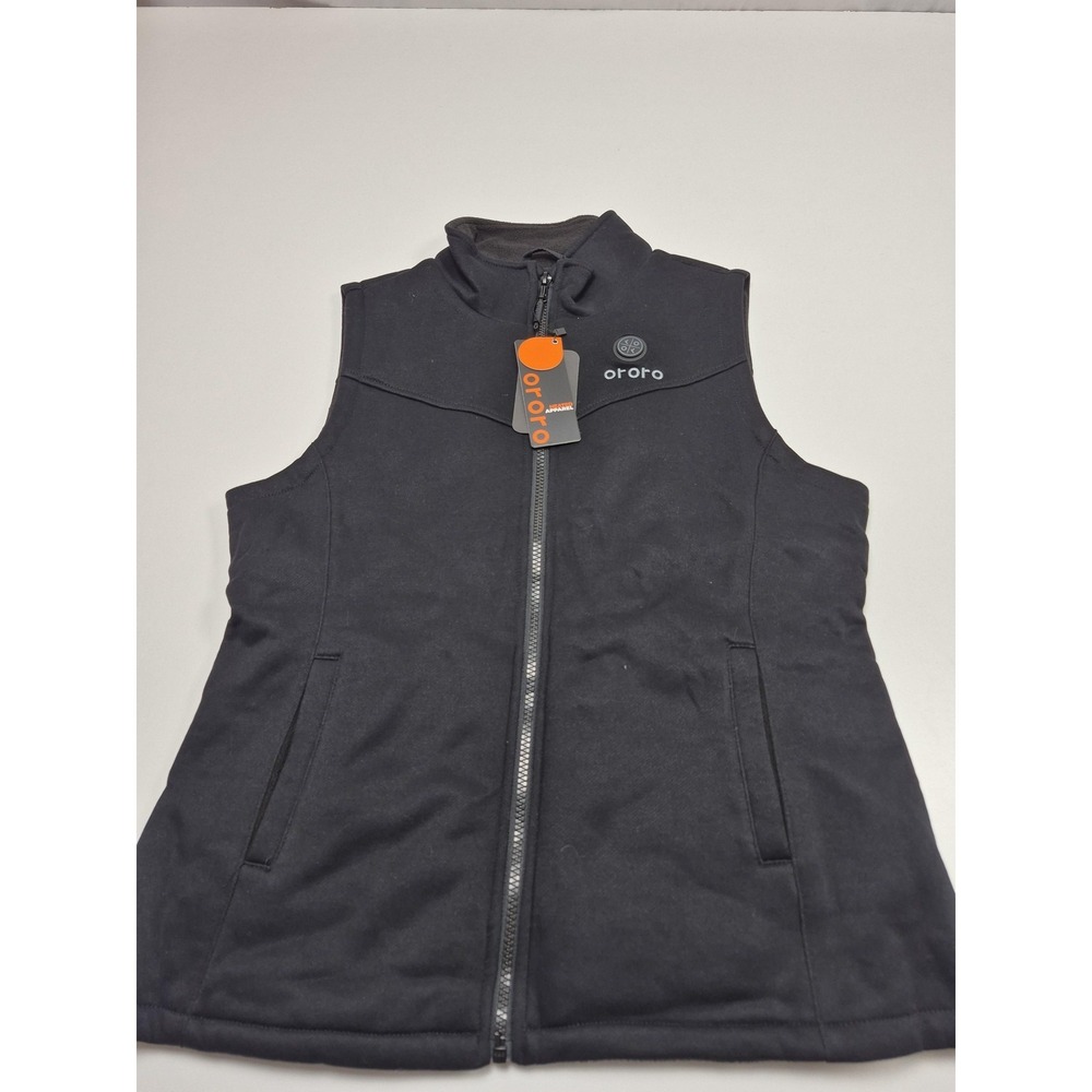 Ororo Heated Vest Womens Medium Black Softshell Full Zip Pockets NO CHARGER